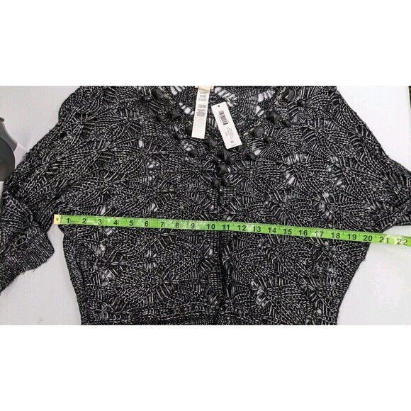 Chico's Black Embellished Open Knit Pullover Sweater Small - Picture 12 of 12